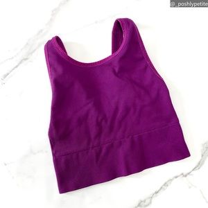 Victoria's Secret purple  ribbed long line high neck sports bra